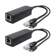 2pack 5v Gigabit Poe Splitter Usb Type C 48v To 5v 2.4a Adaper Ieee 802.3af Comp