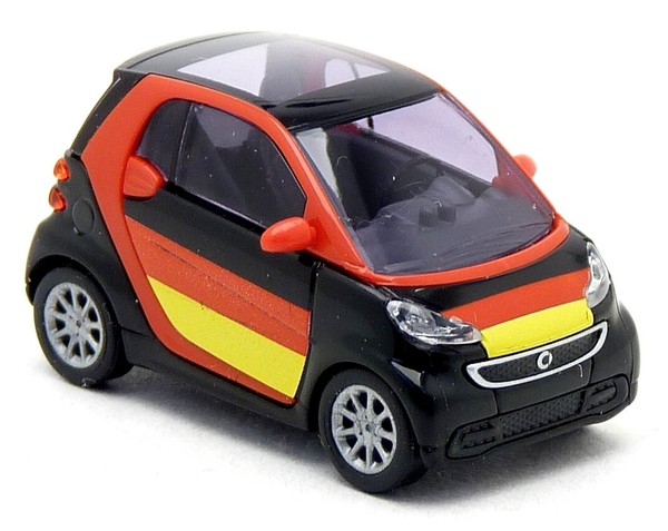 Busch 46219 - Smart Fortwo C451 Deutschland Schwarz Pkw Modell - H0 1:87-image