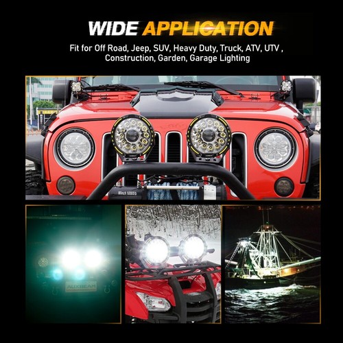 4x Auxbeam 7" inch 460W 360-PRO Round Led Pods Offroad Driving Lights Spot Light - Picture 10 of 12