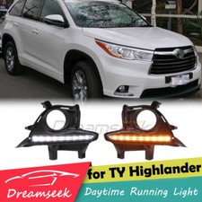 Led Drl For Toyota Highlander 2014-2016 Daytime Running Light Fog Lamp With Turn