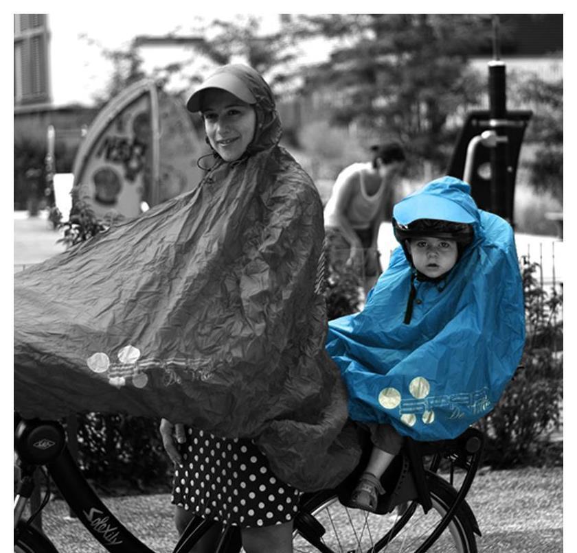Poncho pluie junior Spad Fulap bleu taille unique pour bicyclette