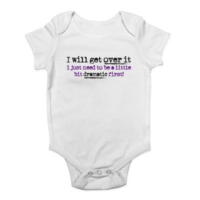 I Just Need to be a bit Dramatic First Baby Grow Vest Funny Bodysuit Boys Girls