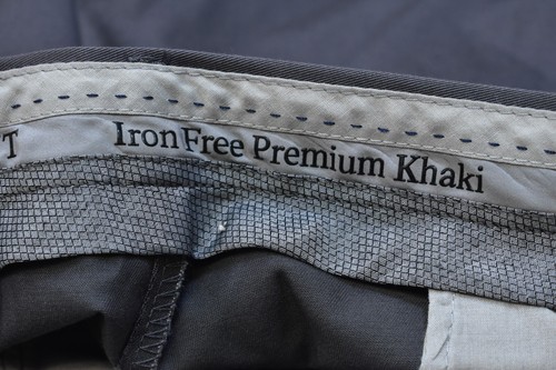Haggar Men's Iron-Free Premium Khaki Classic Fit Flat Front Pant Dark Grey 38x32 - Picture 10 of 15