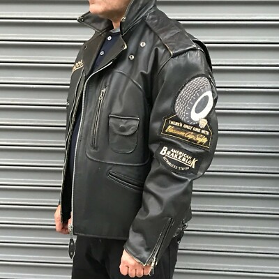 Men's Lee Trevor Black 100% Genuine Leather Motorcycle