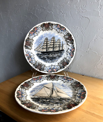 Set Of 2 Plates - CHURCHILL Currier & Ives Original Lithographs