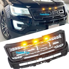 Upgrade Grill For Ford Explorer 2016 2017 Front Bumper Upper Grille  w/Letter