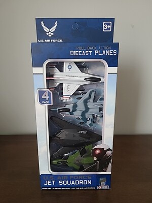 U.S. Air Force Jet Squadron Official Licensed Die Cast Planes Set, 4 Pack