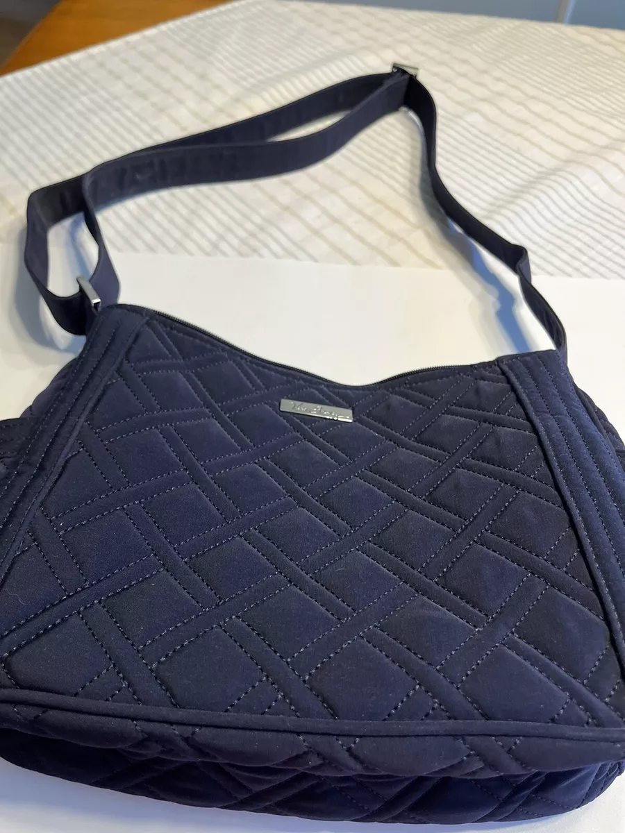 Vera Bradley Quilted Navy Blue Adjustable Shoulder Strap Handbag