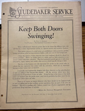 STUDEBAKER SERVICE APR 1931 BULLETIN PASSENGE...