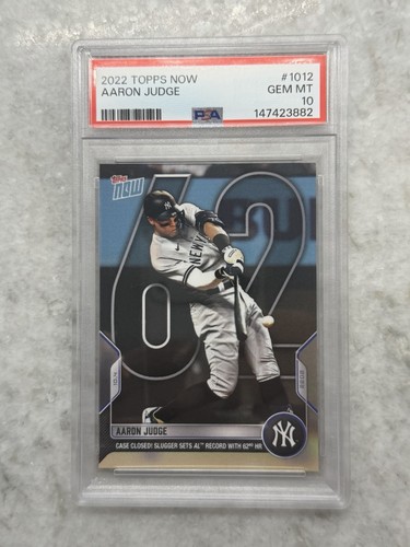 Aaron Judge - 2022 MLB TOPPS NOW Card 1012 - 62nd HR - PSA 10 GEM MINT - Yankees