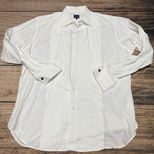 Robert Talbott Monterey Tuxedo Shirt Mens 17 L White Pleated Bib Formal Shirt