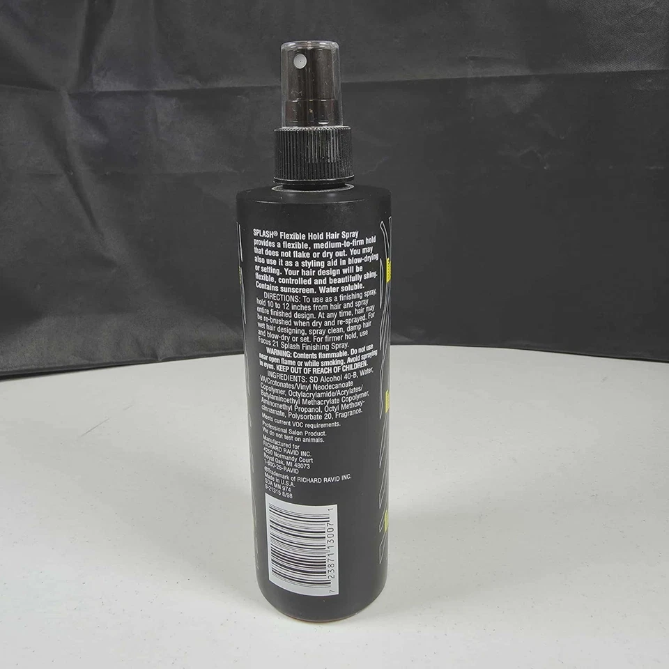 FOCUS 21 SPLASH SPRAY DE SUJECIÓN FLEXIBLE SPRAY PARA EL CABELLO SUJECIÓN MEDIA A FIRME NUEVO 12 FL. OZ. Foto 2 de 2