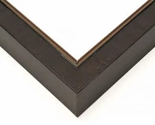 24x13 Rustic Brown with Gold Real Wood Picture Frame Width 1.25 inches | Interio