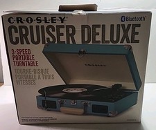 Crosley Cruiser Deluxe Bluetooth Turntable Record Player CR8005D TURQUOISE