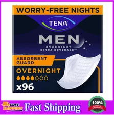 TENA Incontinence Guards for Men Overnight Super Absorbency 96 Ct Extra Coverage
