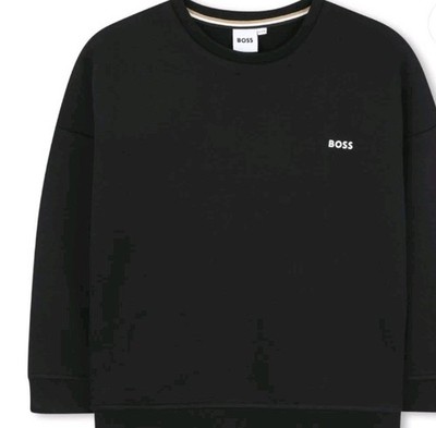 BOSS Kids Size 14 Black Crew-neck Sweatshirt