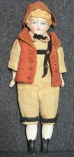 Antique Bisque Head 6” Boy Doll Original Outfit (See Description)