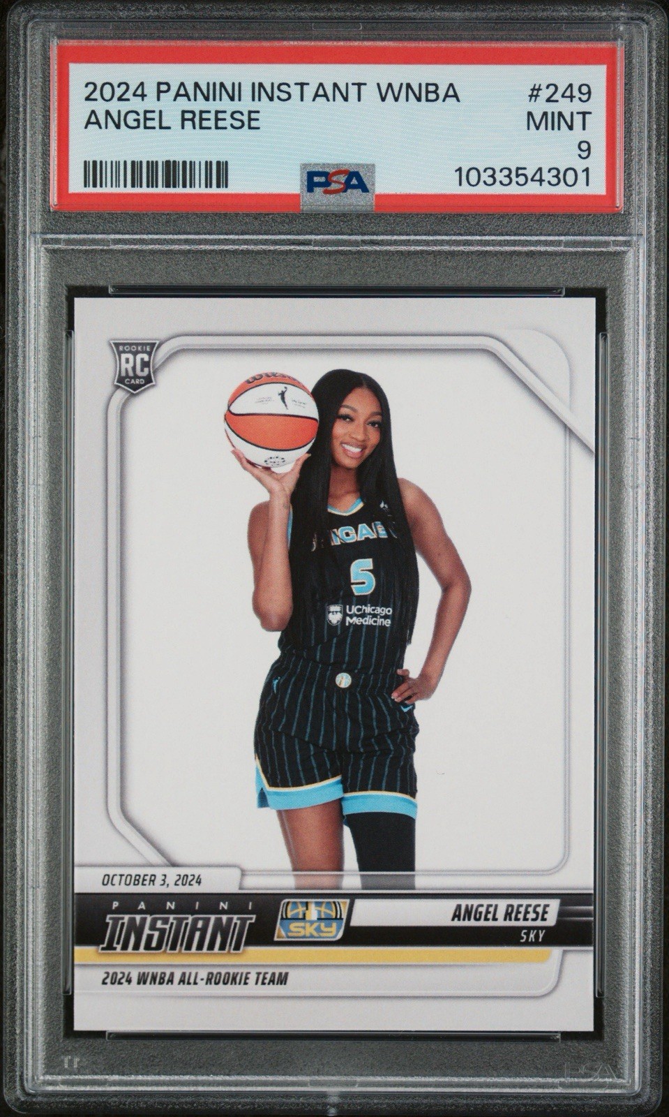 2024-25 Panini Instant WNBA Angel Reese Rookie /2931 PSA 9 #249 Sky