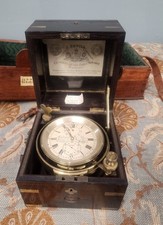 Antique Chronometer Clock J. Sewill Liverpool Marine Royal Navy Box