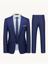 Men's High-end Leisure Business Suit Suit Slim-fit Men's Formal Attire Groom 2Pc