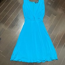 GUCCI sleeveless knee length dress blue XS