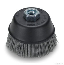 Abrasive Nylon Cup Brush 4 Inch 80 Grit 5/8-11 Thread Arbor Paint Rust Removal