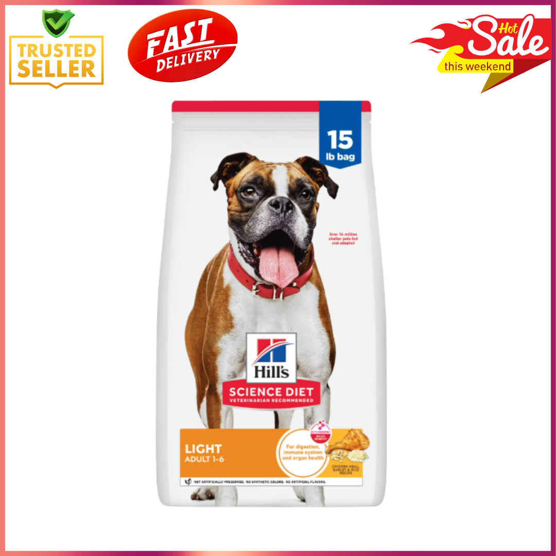 Hill's Science Diet Adult Light Dry Dog Food, Chicken & Barley, 15 lbs