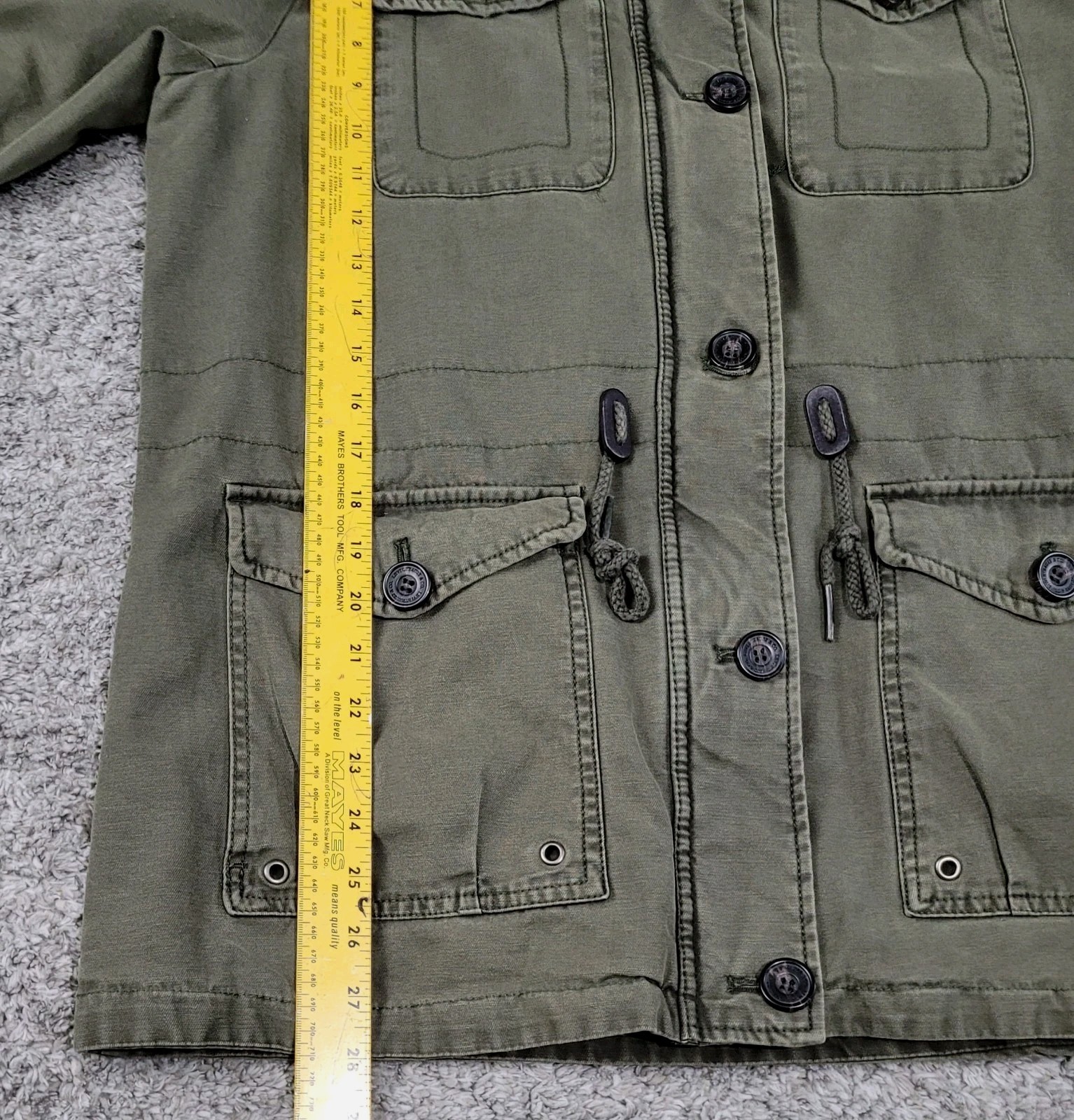 Levis Jacket Military Hooded Utility Drawstring Waist Cargo Women's Size XL thumbnail 10