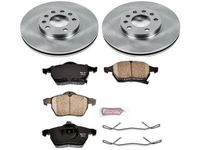 Front Power Stop Brake Pad and Rotor Kit fits Saab 95 1999-2009 36MDMY