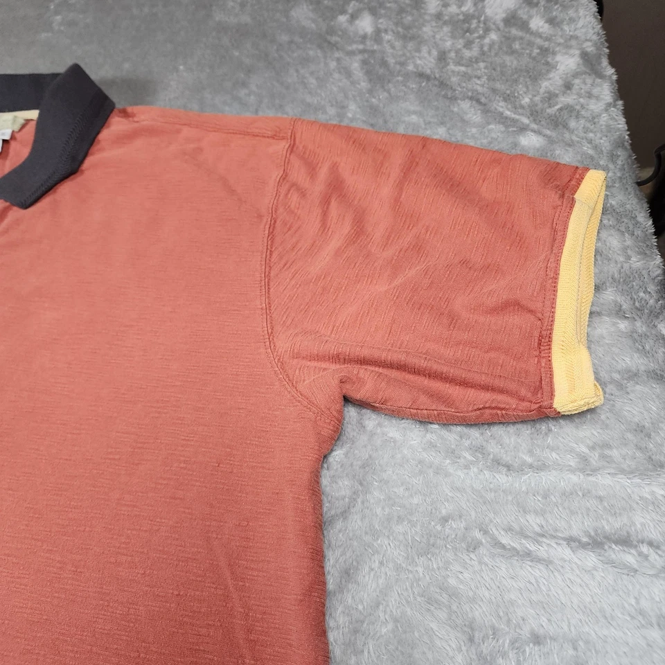 Territory Ahead Polo 衫男式 XL Rust 橙色对比领棉质休闲 — 第 4/4 张图片