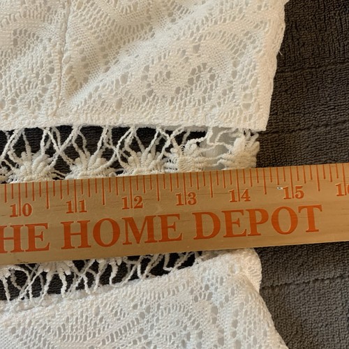 Full Tilt White Fit & Flare Dress Racerback Lace Crochet Tag XL, Measures Medium - Picture 16 of 18