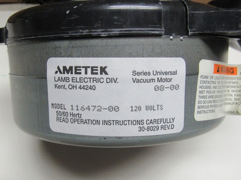 116472-00 Vacuum Motor Replacement Fits Beam Vacuflo AirVac 112 CFM High Power,