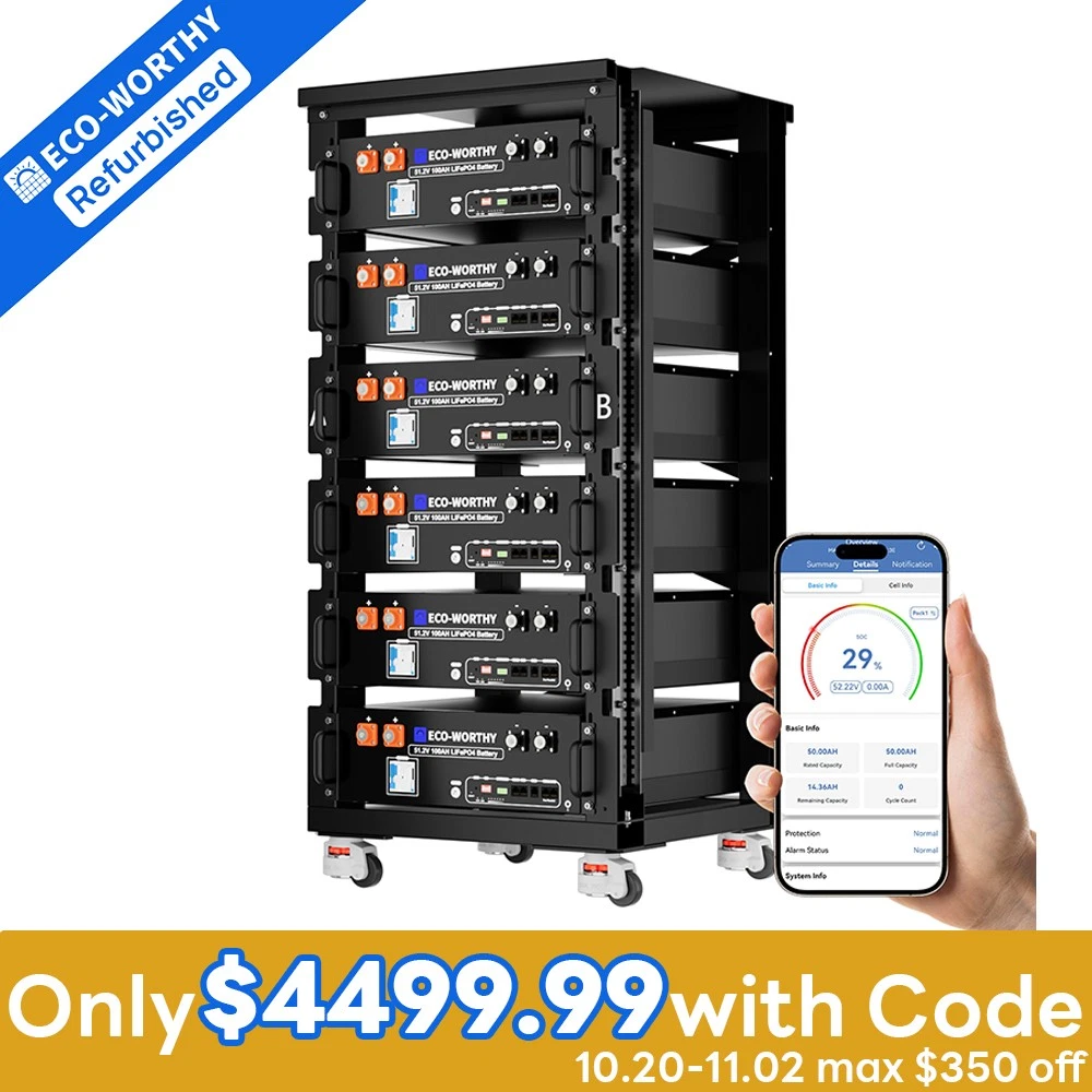 ECO-WORTHY 6Pack 30.72kWh 48V 100AH Server Rack LiFePO4 Lithium Battery V3 Review