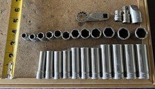 Snap-on 38 Drive Metric Socket Lot - Deep Shallow 10-19mm Usa Other Pcs