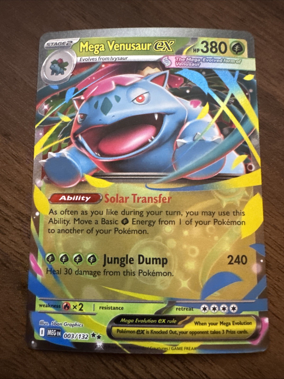 Pokemon Mega Venusaur ex 003/132 Me01: Mega Evolution Double Rare Holo