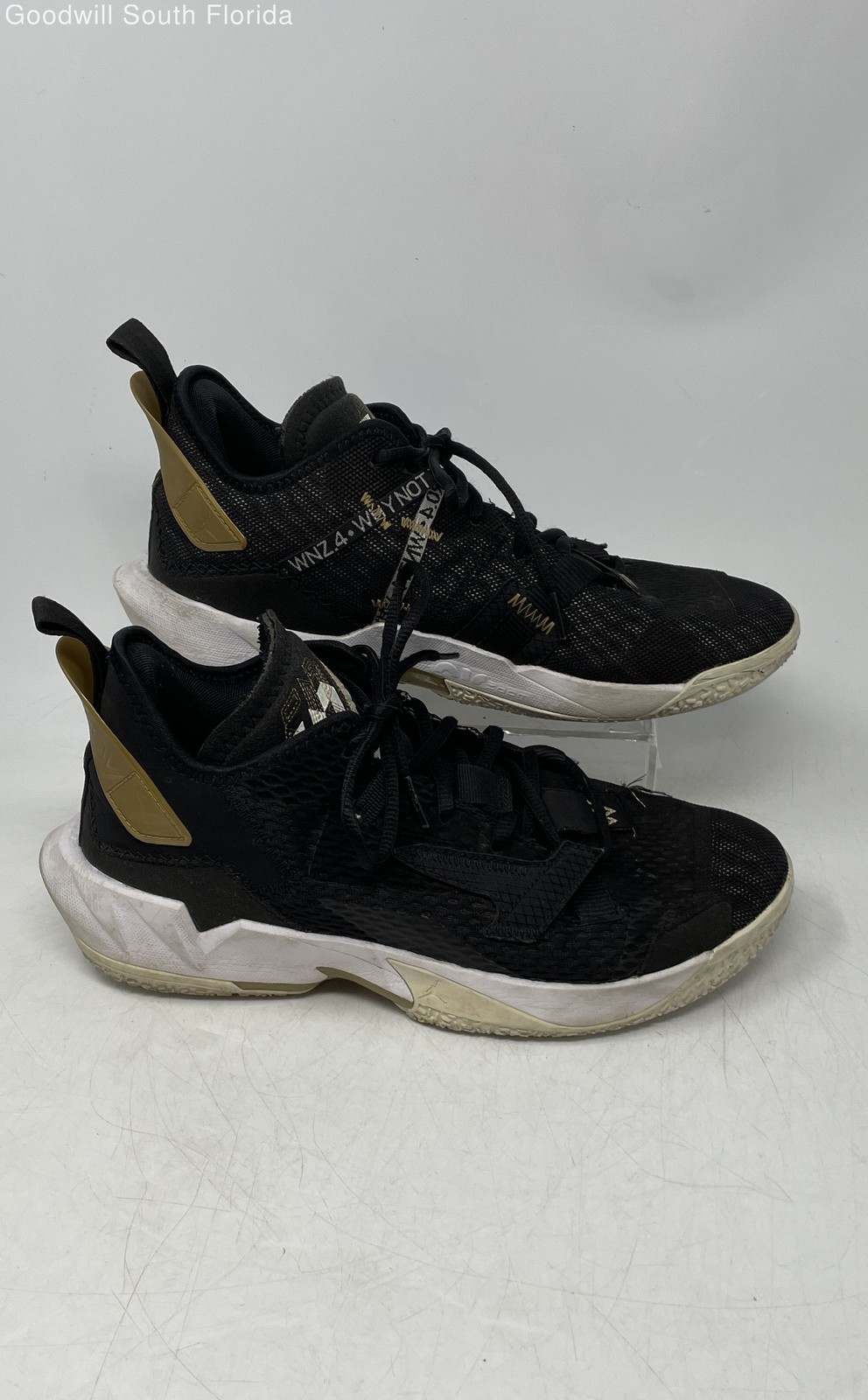 Nike Mens Air Jordan Why Not Zer0.4 CQ4230-001 Black Gold Basketball Shoes 8.5 thumbnail 2