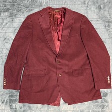Palm Beach Vintage 100 Cashmere Blazer Burgundy Sport Coat Mens 42R USA Made