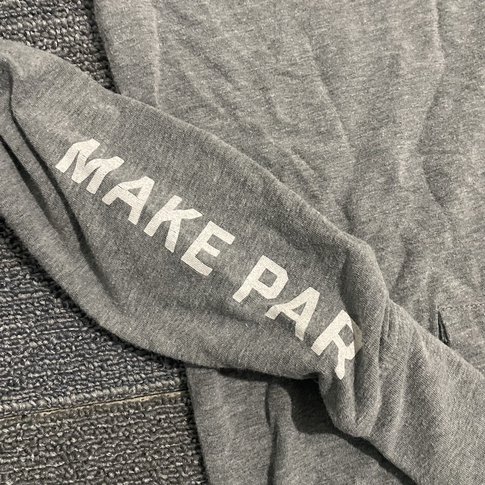 Linksoul Hoodie Mens Large Gray Tempus Fugit Organic Cotton Blend Sweatshirt