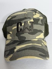Caterpillar CAT Hat Cap SnapBack Camouflage Mesh Outdoor Damage 
