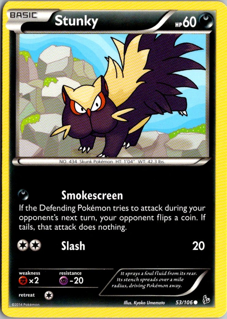 Stunky Pokemon Flashfire 53/106 LP