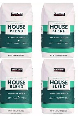 4 PACK Kirkland Signature    WHOLE BEAN Coffee MEDIUM ROAST 2.5 Lb Bag