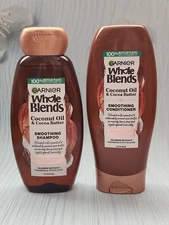 (Set of 2)Garnier Whole Blends Coconut Oil & Cocoa Butter Shampoo & Conditioner 