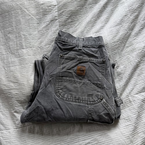 Vintage Carhartt Double Knee Pant Gray 32x32 90s 00s Faded - Image 1