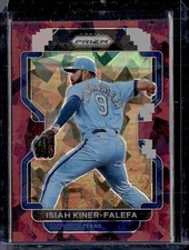 2022 Panini Prizm #251 Isiah Kiner-Falefa Burgundy Cracked Ice #/25