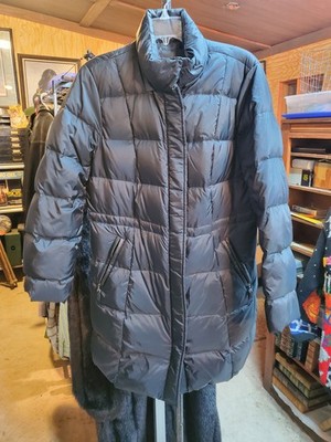 Talbots Ultralight Mid length Down Puffy Jacket Black Size Medium