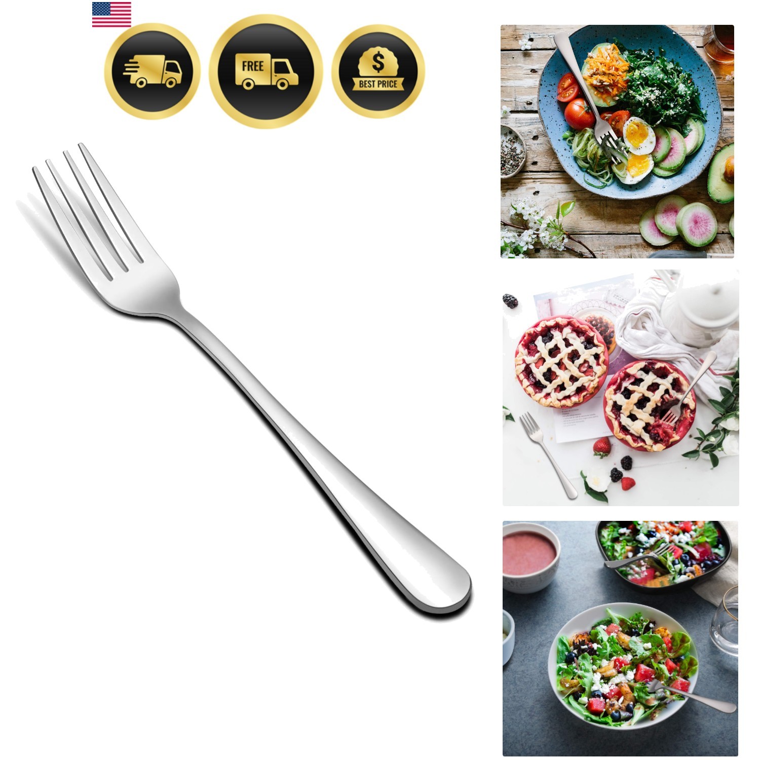 Dessert Forks Set, Dishwasher Safe, 6.7 ...