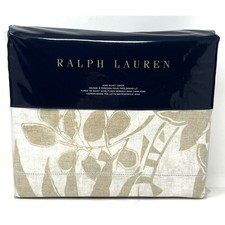 Ralph Lauren Cecily Palmetto KING Duvet Cover Tan Nuetral PACKAGE WONT CLOSE