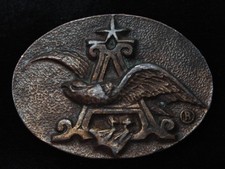 QC13141 VINTAGE 1970s  ANHEUSER-BUSCH  BEER BREWING COMPANY BERGAMOT BUCKLE