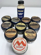 Meltonian Shoe Cream Polish (1.55 oz) Lot Of 10 Assorted And A 4oz Leather Balm