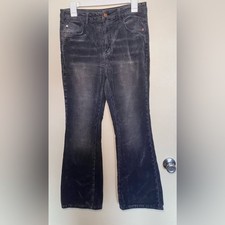 Anthropologie Pilcro Women's Grey Corduroy Flare Pants The Icon Style Size 29